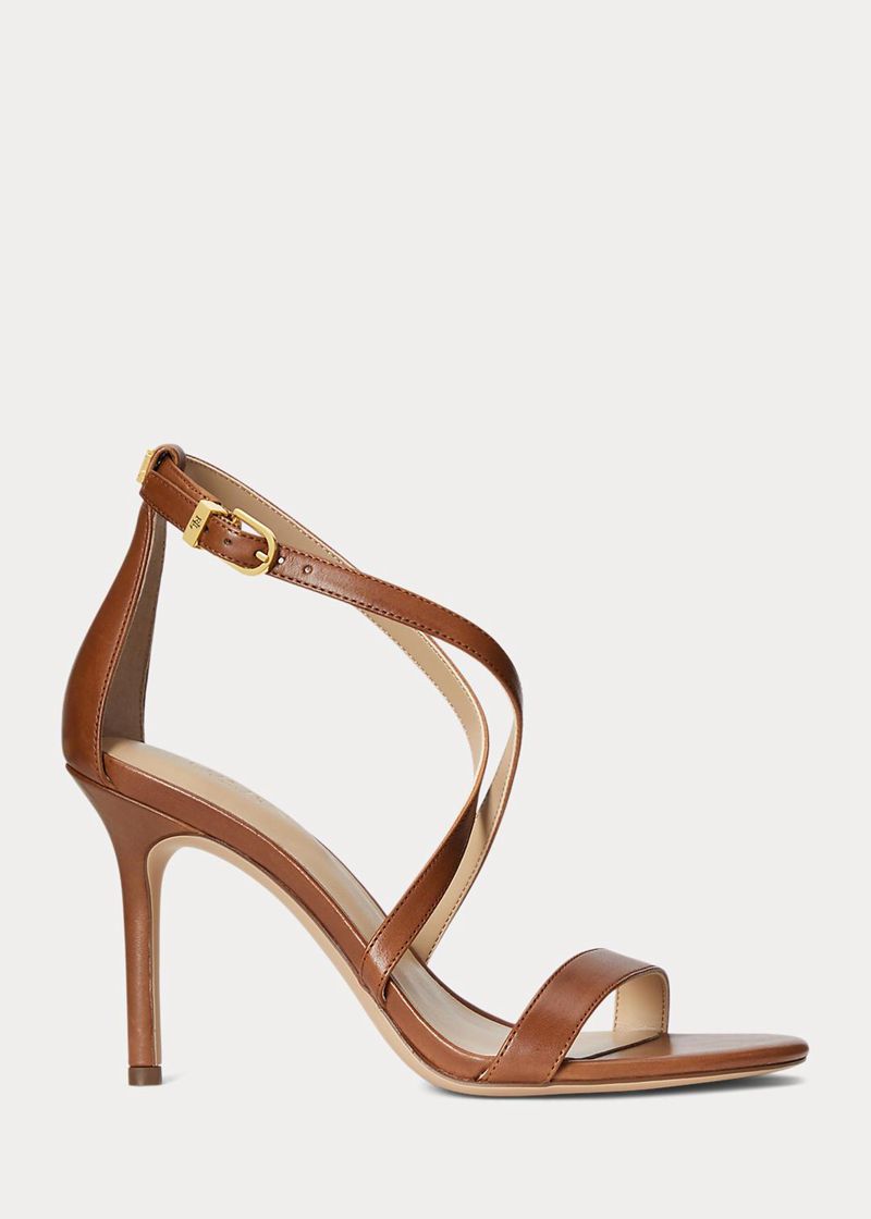 ローレン サンダル レディース ブラウン Gabriele Burnished レザー LZWRS6953